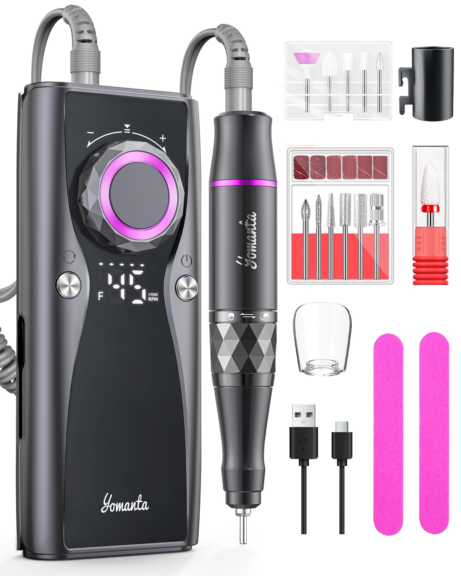 Amazon.com: Yomanta Electric Nail Drill Professional Kit: 45,000